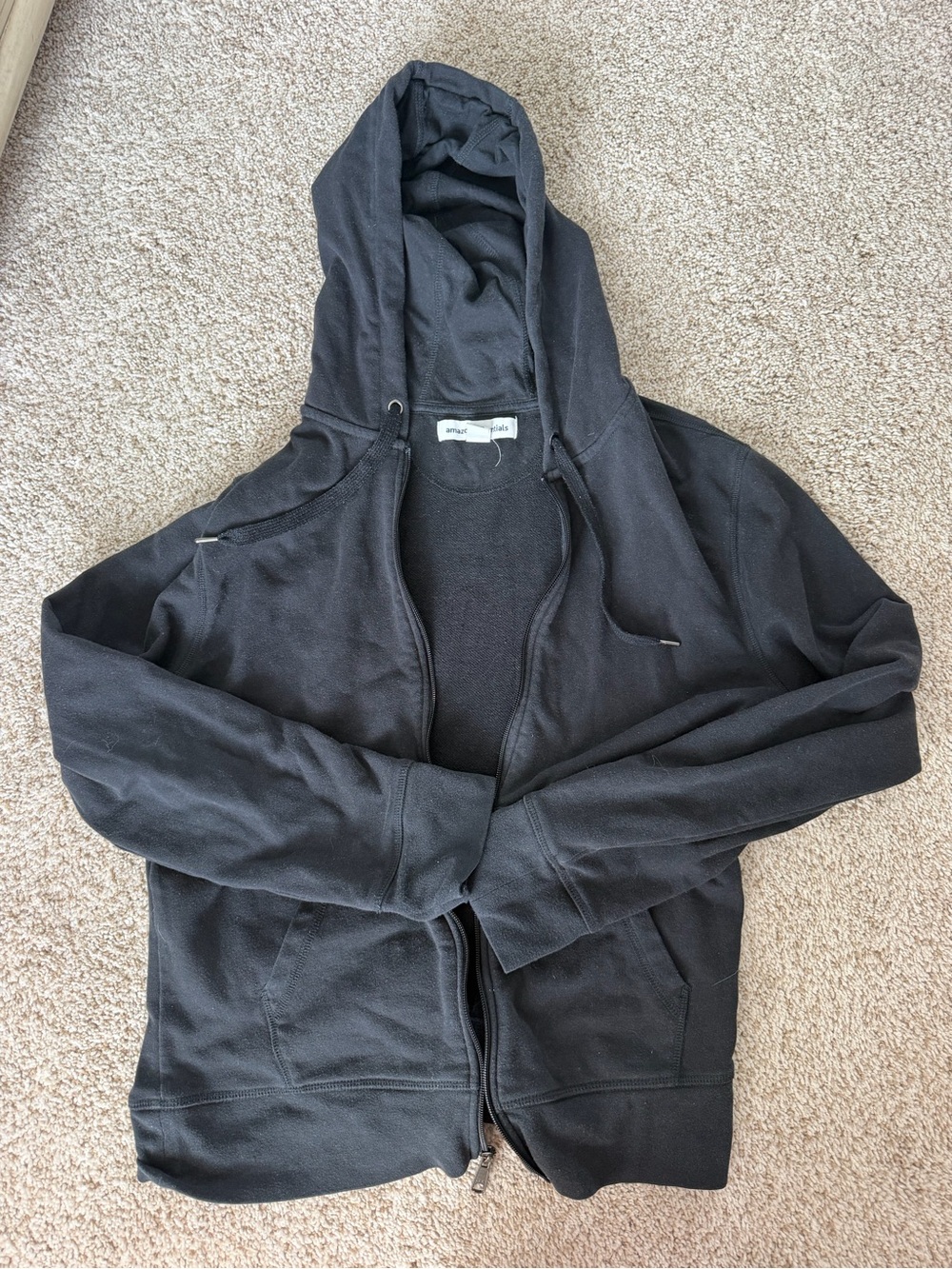 Amazon Essentials Black Full-Zip Hoodie